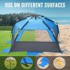 imageWhiteFang Deluxe Pop Up Beach Tent Sun Shade Shelter for 3456 Person UV Protection Extendable Floor with 3 Ventilating Windows Plus Carrying Bag Stakes and Guy LinesGray Blue