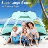 imageWhiteFang Deluxe Pop Up Beach Tent Sun Shade Shelter for 3456 Person UV Protection Extendable Floor with 3 Ventilating Windows Plus Carrying Bag Stakes and Guy LinesMint Green