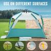 imageWhiteFang Deluxe Pop Up Beach Tent Sun Shade Shelter for 3456 Person UV Protection Extendable Floor with 3 Ventilating Windows Plus Carrying Bag Stakes and Guy LinesMint Beige