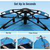 imageWhiteFang Deluxe Pop Up Beach Tent Sun Shade Shelter for 3456 Person UV Protection Extendable Floor with 3 Ventilating Windows Plus Carrying Bag Stakes and Guy LinesSolid Blue