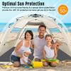 imageWhiteFang Deluxe Pop Up Beach Tent Sun Shade Shelter for 3456 Person UV Protection Extendable Floor with 3 Ventilating Windows Plus Carrying Bag Stakes and Guy LinesBabys Breath