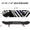 imageWhiteFang Skateboards for Beginners Complete Skateboard 31 x 788 7 Layer Canadian Maple Double Kick Concave Standard and Tricks Skateboards for Kids and BeginnersEndless Path