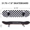 imageWhiteFang Skateboards for Beginners Complete Skateboard 31 x 788 7 Layer Canadian Maple Double Kick Concave Standard and Tricks Skateboards for Kids and BeginnersCheck