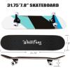 imageWhiteFang Skateboards for Beginners Complete Skateboard 31 x 788 7 Layer Canadian Maple Double Kick Concave Standard and Tricks Skateboards for Kids and BeginnersSimple Color