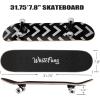 imageWhiteFang Skateboards for Beginners Complete Skateboard 31 x 788 7 Layer Canadian Maple Double Kick Concave Standard and Tricks Skateboards for Kids and BeginnersArrow