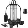 imageAquastrong 1HP Sewage Grinder Pump Stainless Steel 115V Automatic Float Switch Submersible EffluentSump Pump for Sump Basin Basement Residential Sewage 2 NPT Discharge1HP 3962GPH with Grinder