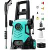imageFOTING Electric Pressure WasherAdjustable Touch Screen 5000PSI 33GPM8 Level 58Total Long 4 Quick Connect NozzlesInlet HoseampampFilterampampFoam Cannon for CarsFencesDrivewaysHome CleaningYellowBLUE