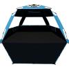 imageWhiteFang Deluxe Pop Up Beach Tent Sun Shade Shelter for 3456 Person UV Protection Extendable Floor with 3 Ventilating Windows Plus Carrying Bag Stakes and Guy LinesBlackout ShelterSolid Blue