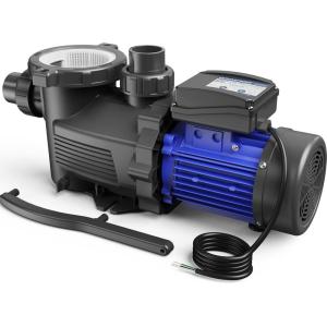 imageAQUASTRONG 2HP InAbove Ground Pool Pump with Timer 115V 8917GPH High Flow Powerful Self Primming Swimming Pool Pumps with Filter BasketB