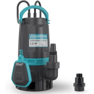 imageAquastrong 12 HP Sump Pump 5722 GPH Submersible CleanDirty Water Pump with Float Switch Draining Flooded Basement Hot Tub Pool Pond Garden Pond 19ft Cord