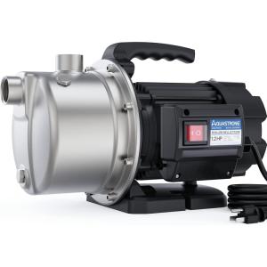 imageAquastrong 16 HP Portable Shallow Well Pump Garden 1320 GPH 115V Stainless Steel Sprinkler Water Transfer Draining Irrigation Pump for Lawn or Garden12 Hp