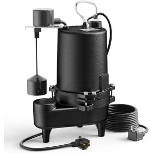 imageAquastrong Cast Iron Sewage Pump 12HP Effluent Pump 115V 6030 GPH Sump Pump with Auto Float Switch Ideal for Basement Sump Pits Industrial Wastewater  CommercialGrade Sewage System220V 6030GPH