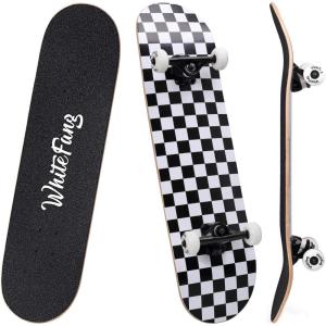 imageWhiteFang Skateboards for Beginners Complete Skateboard 31 x 788 7 Layer Canadian Maple Double Kick Concave Standard and Tricks Skateboards for Kids and BeginnersCheck