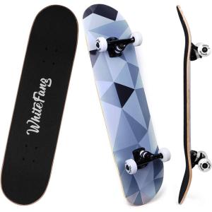 imageWhiteFang Skateboards for Beginners Complete Skateboard 31 x 788 7 Layer Canadian Maple Double Kick Concave Standard and Tricks Skateboards for Kids and BeginnersDiamond