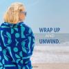 imageShibumi Luxe Towel Relax on Repeat 35quot x 68quot Oversized and Lightweight Beach Towel Extra Soft Velour Front and Absorbent Terry Back 100 Cotton ampamp Machine Washable