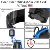 imageFOTING 2025 Upgraded Automatic Sump pump 4900GPH 12HP Submersible Water Pump with Float Switch  Removes Water Down to 004quot Sealed Utility Pump for Pond Pool Draining Basement with 10ft Cord15 HP 6300 GPH with Float Switch