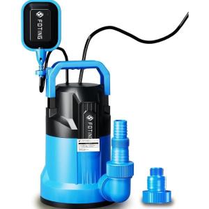 imageFOTING 2025 Upgraded Automatic Sump pump 4900GPH 12HP Submersible Water Pump with Float Switch  Removes Water Down to 004quot Sealed Utility Pump for Pond Pool Draining Basement with 10ft Cord12 HP 4900 GPH with Float Switch