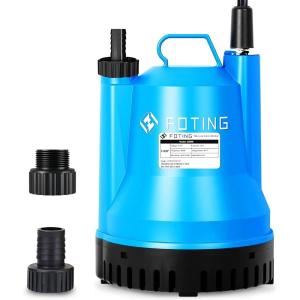imageFOTING 2025 Upgraded Automatic Sump pump 4900GPH 12HP Submersible Water Pump with Float Switch  Removes Water Down to 004quot Sealed Utility Pump for Pond Pool Draining Basement with 10ft Cord14 HP 1676 GPH