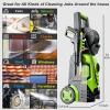 image2025Upgraded Pressure Washer 5000PSI with Adjustable Touch Screen 8 Level 34quot Tall 4 Quick Connect NozzlesInlet HoseampampFilterampamp500mlFoam Cannon for CarsFencesDrivewaysHome CleaningRedYellow