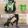 imageFOTING Power Pressure Washer with 4 Quick Connect NozzlesInlet Hose ampamp Filter Foam Cannon for CarsFencesDrivewaysPatiosHome CleaningGreenGreen