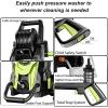imageFOTING Power Pressure Washer with 4 Quick Connect NozzlesInlet Hose ampamp Filter Foam Cannon for CarsFencesDrivewaysPatiosHome CleaningGreenGreen