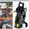 imageFOTING Power Pressure Washer with 4 Quick Connect NozzlesInlet Hose ampamp Filter Foam Cannon for CarsFencesDrivewaysPatiosHome CleaningGreenGreen