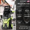 imageFOTING Power Pressure Washer with 4 Quick Connect NozzlesInlet Hose ampamp Filter Foam Cannon for CarsFencesDrivewaysPatiosHome CleaningGreenGreen