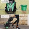 imageFOTING Power Pressure Washer with 4 Quick Connect NozzlesInlet Hose ampamp Filter Foam Cannon for CarsFencesDrivewaysPatiosHome CleaningGreenNavy Blue