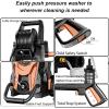 imageFOTING Power Pressure Washer with 4 Quick Connect NozzlesInlet Hose ampamp Filter Foam Cannon for CarsFencesDrivewaysPatiosHome CleaningGreenRed