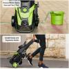 imageFOTING Pressure Power Washer Inlet Hose ampamp Filterwith 4 Quick Connect Nozzles Foam Cannon for CarsFencesDrivewaysPatiosHome CleaningGreen