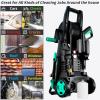 imagePower Pressure Washer 4500Psi with 4 Quick Connect Nozzles Inlet Hose ampamp FilterampampFoam Cannon for CarsFencesDrivewaysHome CleaningGreenBlue