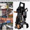 imagePower Pressure Washer 4500Psi with 4 Quick Connect Nozzles Inlet Hose ampamp FilterampampFoam Cannon for CarsFencesDrivewaysHome CleaningGreenRed