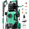 image2025Upgraded Pressure Washer 5000PSI with Adjustable Touch Screen 8 Level 34quot Tall 4 Quick Connect NozzlesInlet HoseampampFilterampamp500mlFoam Cannon for CarsFencesDrivewaysHome CleaningRedGreen