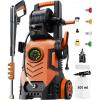 image2025Upgraded Pressure Washer 5000PSI with Adjustable Touch Screen 8 Level 34quot Tall 4 Quick Connect NozzlesInlet HoseampampFilterampamp500mlFoam Cannon for CarsFencesDrivewaysHome CleaningRedRed