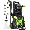 imageFOTING Pressure Power Washer Inlet Hose ampamp Filterwith 4 Quick Connect Nozzles Foam Cannon for CarsFencesDrivewaysPatiosHome CleaningGreen