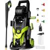 imagePower Pressure Washer 4500Psi with 4 Quick Connect Nozzles Inlet Hose ampamp FilterampampFoam Cannon for CarsFencesDrivewaysHome CleaningGreenGreen