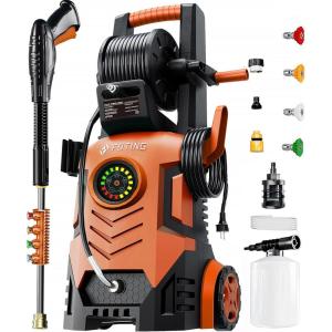 imageFOTING Pressure Washer with Adjustable Touch Screen 5000PSI 33GPM8 Level 4 Quick Connect NozzlesInlet HoseampampFilterampampFoam Cannon for CarsFencesDrivewaysHome Cleaning