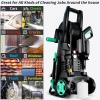 image2025New Pressure Power Washer 4500PSI with 4 Quick Connect NozzlesInlet Hose ampamp Filter Foam Cannon for CarsFencesDrivewaysPatiosHome CleaningGreenNavy Blue