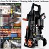image2025New Pressure Power Washer 4500PSI with 4 Quick Connect NozzlesInlet Hose ampamp Filter Foam Cannon for CarsFencesDrivewaysPatiosHome CleaningGreenRed