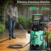 image2025New Pressure Washer 4800PSI 34quot Tall 4 Quick Connect NozzlesInlet HoseampampFilterampamp500mlFoam Cannon for CarsFencesDrivewaysHome CleaningGreenBlue