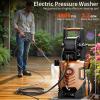 image2025New Pressure Washer 4800PSI 34quot Tall 4 Quick Connect NozzlesInlet HoseampampFilterampamp500mlFoam Cannon for CarsFencesDrivewaysHome CleaningGreenRed