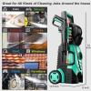 image2025New Pressure Washer 4800PSI 34quot Tall 4 Quick Connect NozzlesInlet HoseampampFilterampamp500mlFoam Cannon for CarsFencesDrivewaysHome CleaningGreenBlue