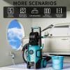 image2025Upgraded Pressure Washer 5000PSI with Adj8Level Touch Screen 34quot Tall Power Washer 4 Quick Connect Nozzles Inlet HoseampampFilterampamp500mlFoam Cannon for CarsFencesDrivewaysHome Cleaning GreenBlue