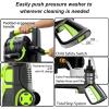 image2025Upgraded Pressure Washer 5000PSI with Adj8Level Touch Screen 34quot Tall Power Washer 4 Quick Connect Nozzles Inlet HoseampampFilterampamp500mlFoam Cannon for CarsFencesDrivewaysHome Cleaning GreenYellow