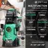 image2025Upgraded Pressure Washer 5000PSI with Adj8Level Touch Screen 34quot Tall Power Washer 4 Quick Connect Nozzles Inlet HoseampampFilterampamp500mlFoam Cannon for CarsFencesDrivewaysHome Cleaning GreenGreen