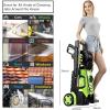 image2025Upgraded Pressure Washer 5000PSI with Adj8Level Touch Screen 34quot Tall Power Washer 4 Quick Connect Nozzles Inlet HoseampampFilterampamp500mlFoam Cannon for CarsFencesDrivewaysHome Cleaning GreenYellow