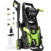 image2025New Pressure Power Washer 4500PSI with 4 Quick Connect NozzlesInlet Hose ampamp Filter Foam Cannon for CarsFencesDrivewaysPatiosHome CleaningGreenGreen