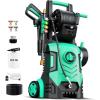 image2025New Pressure Washer 4800PSI 34quot Tall 4 Quick Connect NozzlesInlet HoseampampFilterampamp500mlFoam Cannon for CarsFencesDrivewaysHome CleaningGreenBlue