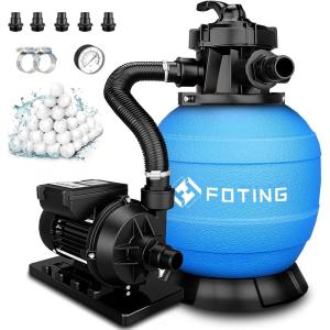 image12quot Sand Filter Pump for Above Ground Pool with Timer 12 HP 3000GPH Swimming Pumps System ampamp Filters for Pools Up to 8000GAL 6Way Valve3000GPH12in