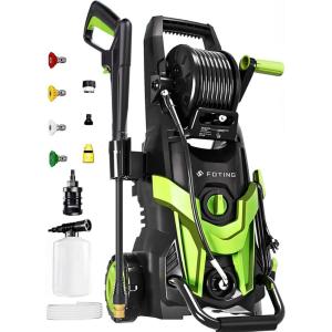 image2025New Pressure Power Washer 4500PSI with 4 Quick Connect NozzlesInlet Hose ampamp Filter Foam Cannon for CarsFencesDrivewaysPatiosHome CleaningGreenGreen